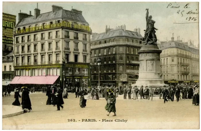 Framed Print : Scene in the Place de Clichy, Paris, France Framed Print : Scene in the Place de Clichy, Paris, France