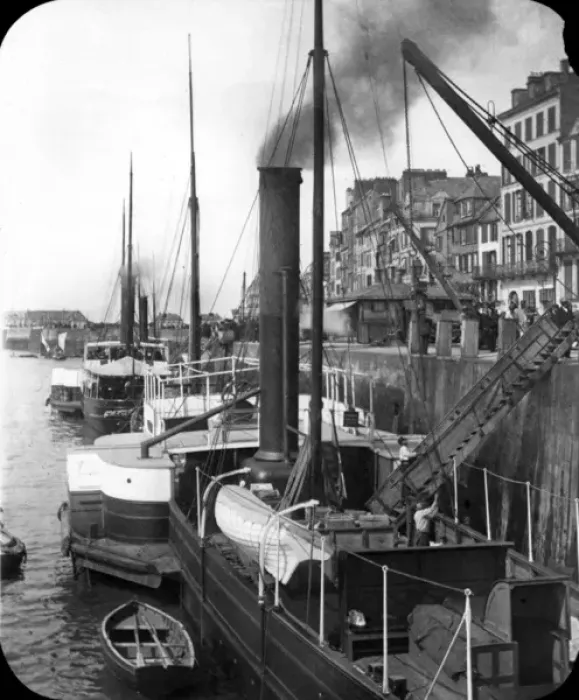 Framed Print : Scene at the quayside, Le Havre, Normandy, France Framed Print : Scene at the quayside, Le Havre, Normandy, France