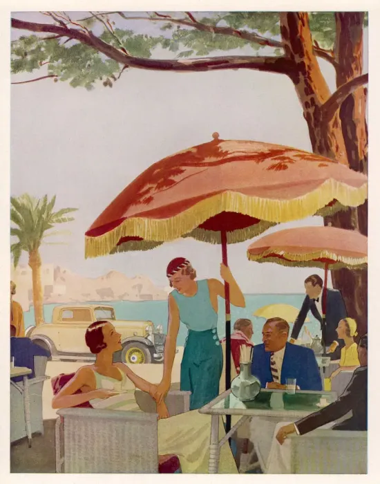 Framed Print : SCENE AT RIVIERA CAFE Framed Print : SCENE AT RIVIERA CAFE