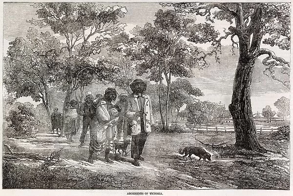 Scene showing Aborigines of Victoria, to accompany given in The Illustrated London News