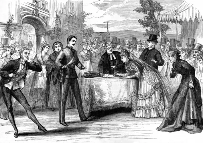 Framed Print : Scene from The Sorcerer, Gilbert and Sullivan Framed Print : Scene from The Sorcerer, Gilbert and Sullivan