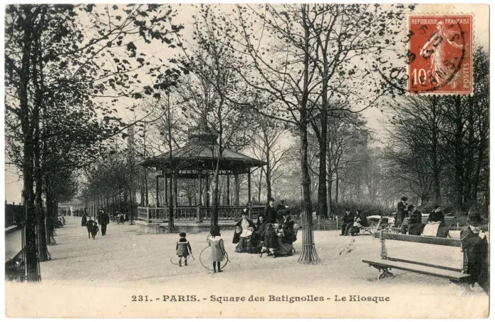 Framed Print : Scene in the Square des Batignolles, Paris, France Framed Print : Scene in the Square des Batignolles, Paris, France