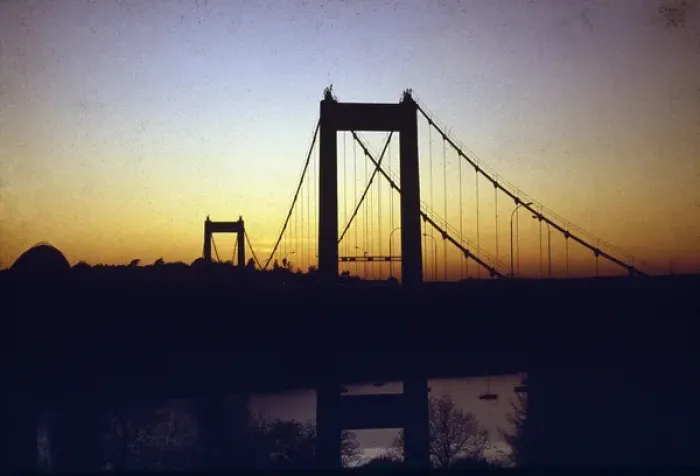 Framed Print : Scene at sunset, bridge over the River Tamar, Cornwall Framed Print : Scene at sunset, bridge over the River Tamar, Cornwall