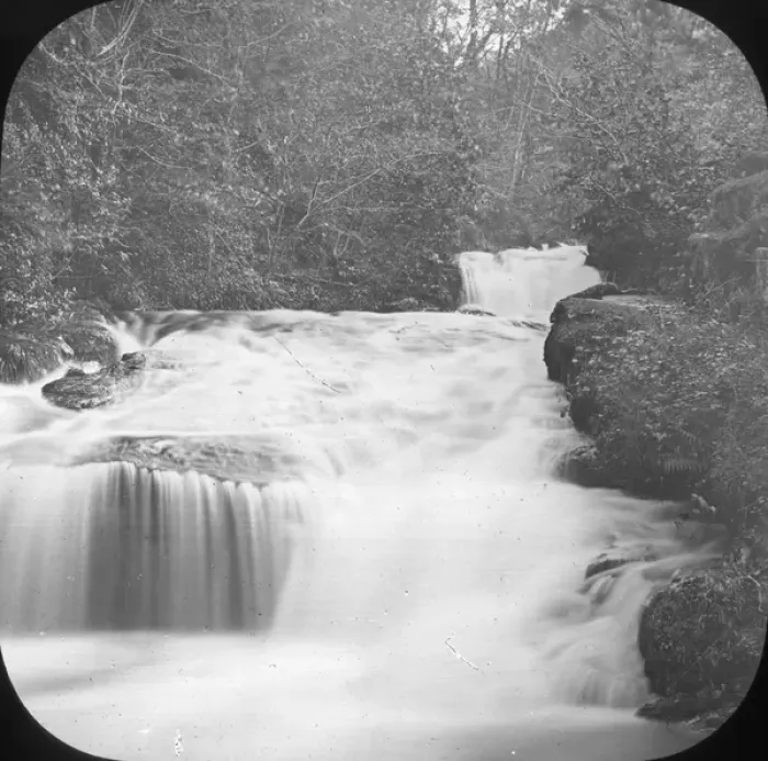 Framed Print : Scenery of Devon - The Falls at Watersmeet, River Lynn Framed Print : Scenery of Devon - The Falls at Watersmeet, River Lynn