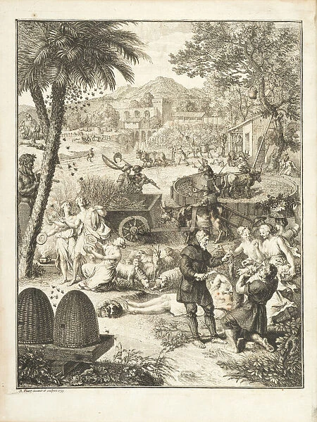 Scenes of country life, with mythological figure
