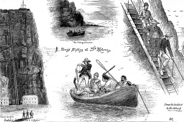 Scenes during a days fishing off St. Helena, c. 1877