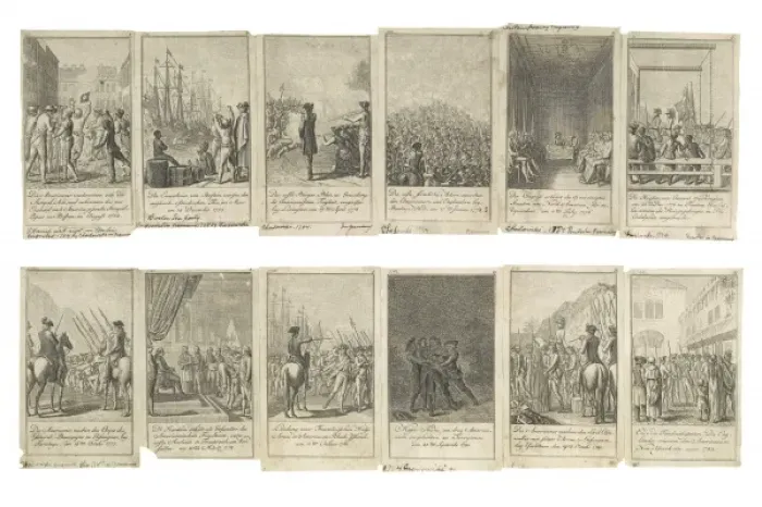 Framed Print : Scenes from events and battles leading up to and during Framed Print : Scenes from events and battles leading up to and during