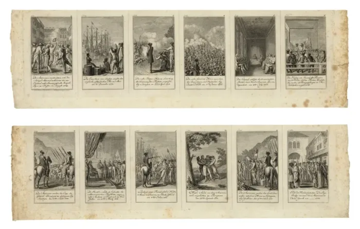 Framed Print : Scenes from events and battles leading up to and during Framed Print : Scenes from events and battles leading up to and during