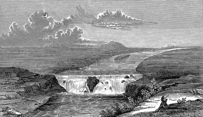 Framed Print : Scenes in Oregon and California. The American Falls of Lewis Framed Print : Scenes in Oregon and California. The American Falls of Lewis