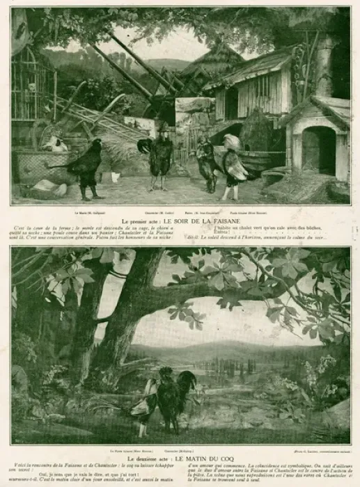 Framed Print : Scenes from the play Chantecler by Rostand, 1910 Framed Print : Scenes from the play Chantecler by Rostand, 1910