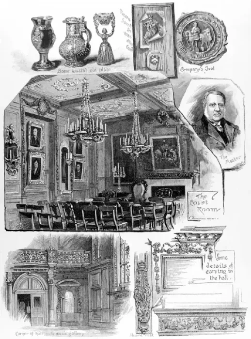 Framed Print : Scenes at the Vintners Company, London, 1884