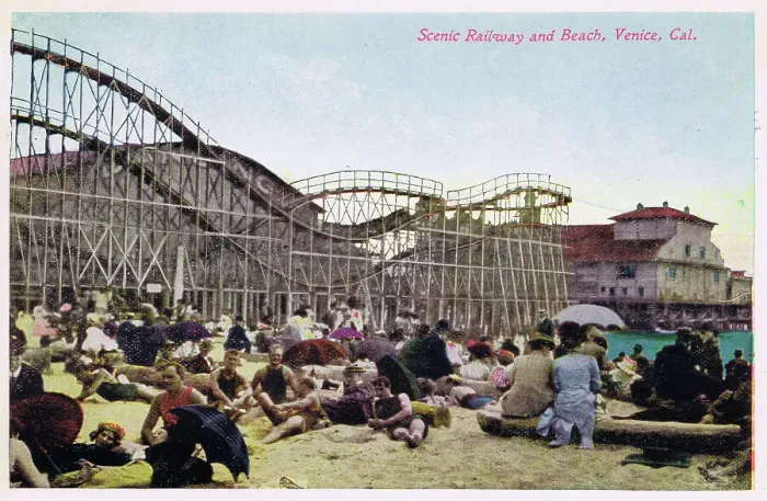 Framed Print : The scenic railway and Beach at Venice, California Framed Print : The scenic railway and Beach at Venice, California