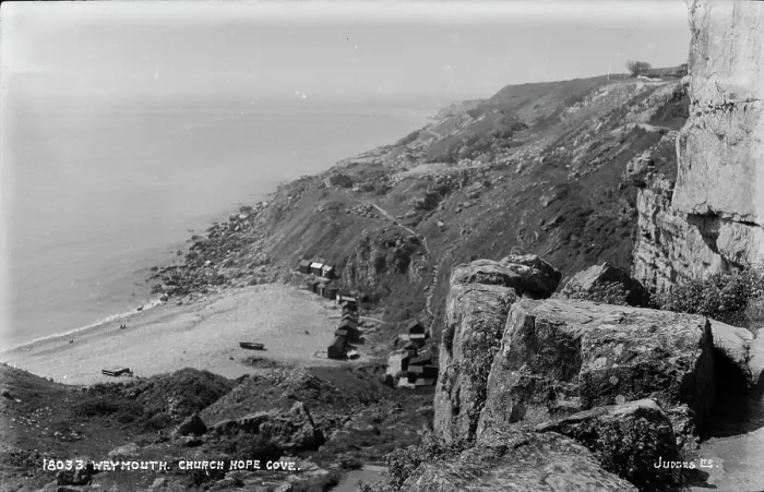 Framed Print : Scenic View of Church Hope Cove Framed Print : Scenic View of Church Hope Cove