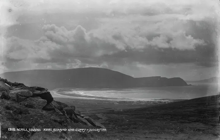 Framed Print : Scenic View of Keel Strand and Cliffs Framed Print : Scenic View of Keel Strand and Cliffs