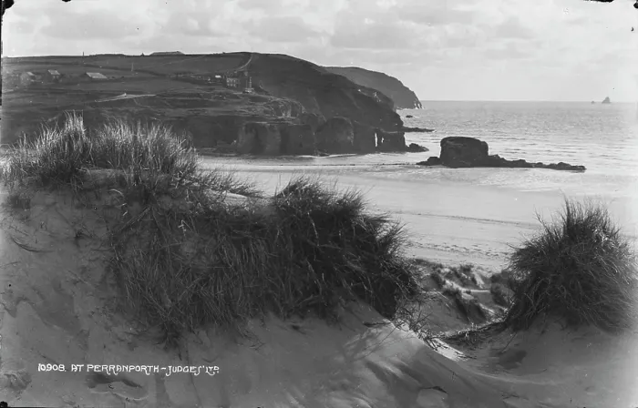 Framed Print : Scenic View of Perranporth Beach