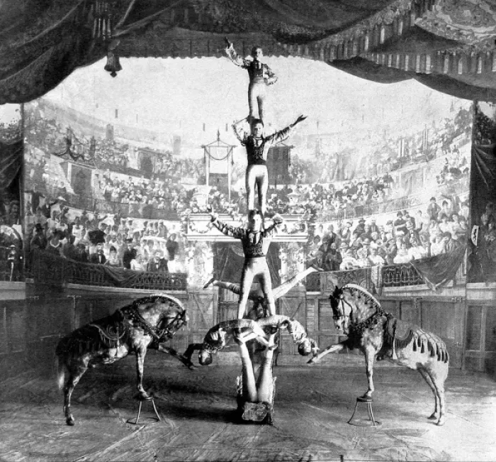 Framed Print : The Schaffer Troupe perform their Pedestal Act, 1898 Framed Print : The Schaffer Troupe perform their Pedestal Act, 1898
