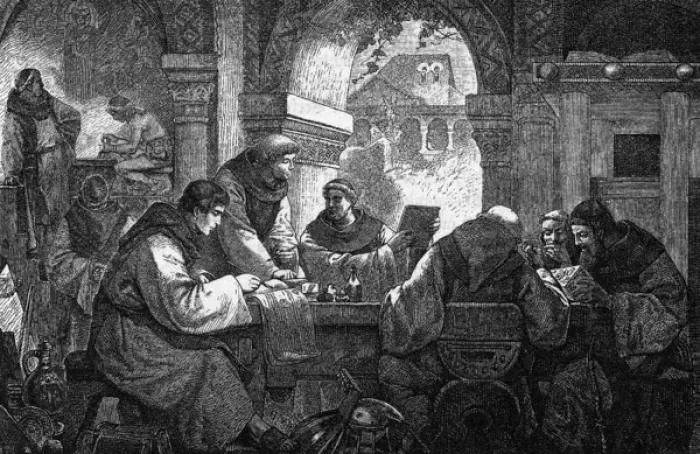 Framed Print : Scholarly Monks Framed Print : Scholarly Monks
