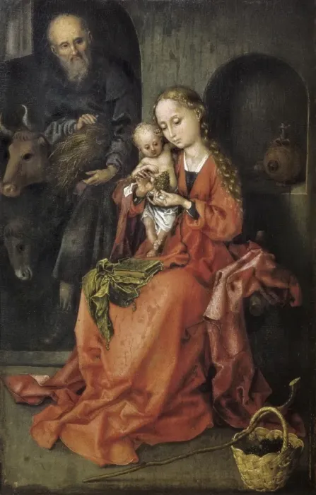 Framed Print : SCHONGAUER, Martin (1450-1491). Holy Family (Die Framed Print : SCHONGAUER, Martin (1450-1491). Holy Family (Die