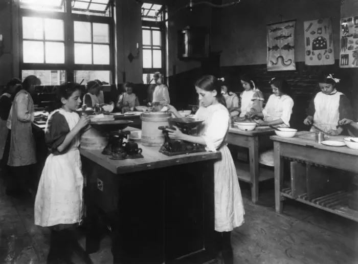 Framed Print : School Baking Class Framed Print : School Baking Class