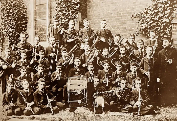 Framed Print : School Band, Rusell Hill Schools, Purley, Victorian period Framed Print : School Band, Rusell Hill Schools, Purley, Victorian period