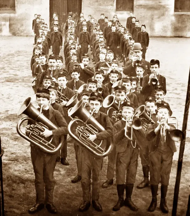 Framed Print : School Band, Rusell Hill Schools, Purley, Victorian period Framed Print : School Band, Rusell Hill Schools, Purley, Victorian period