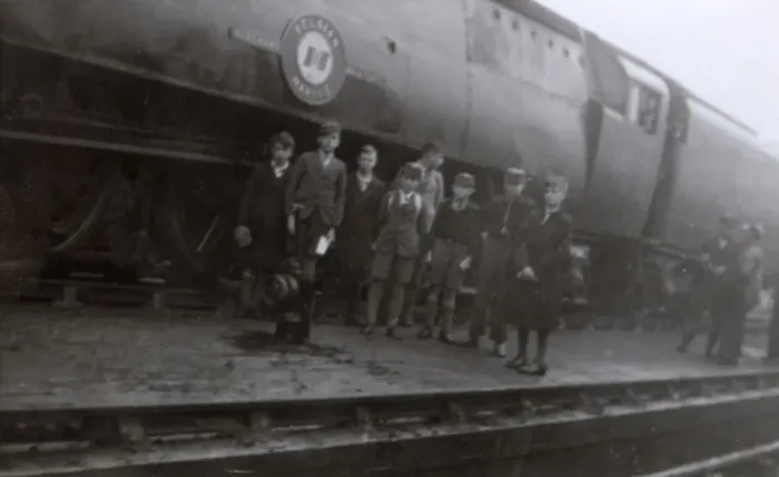 Framed Print : School boy trainspotters Framed Print : School boy trainspotters