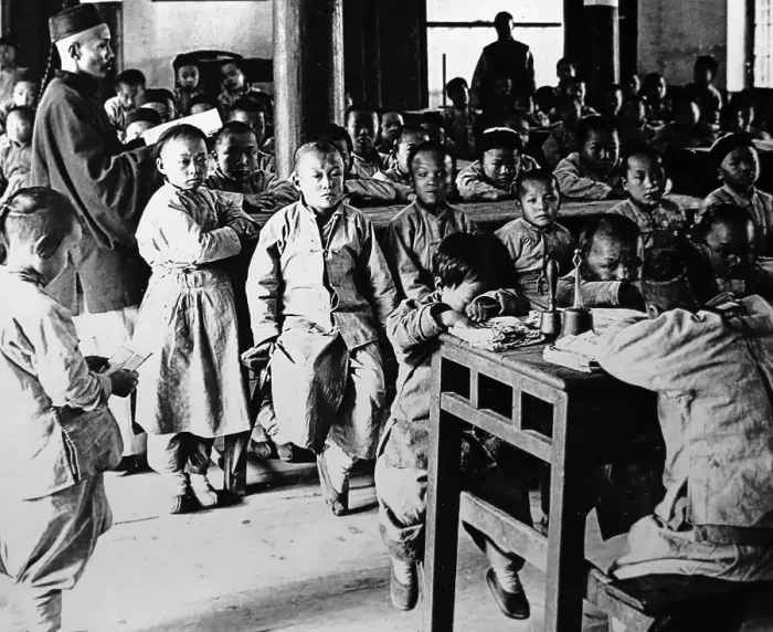Framed Print : School children in Peking, China - early 1900s Framed Print : School children in Peking, China - early 1900s