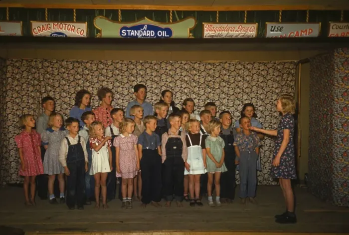 Framed Print : School children singing, Pie Town, New Mexico Framed Print : School children singing, Pie Town, New Mexico