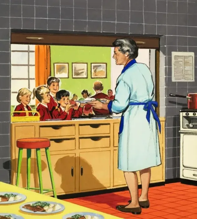 Framed Print : School dinner lady Framed Print : School dinner lady