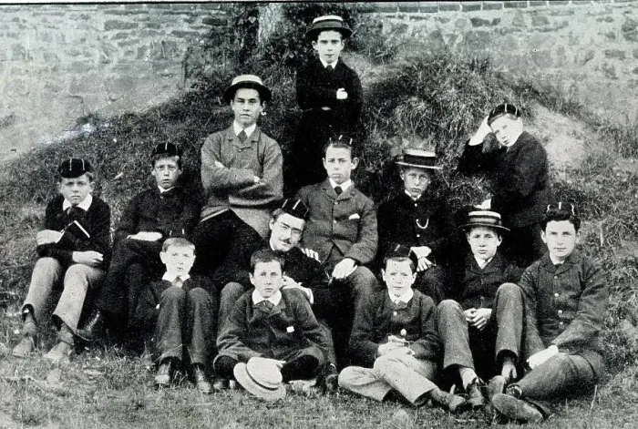 Framed Print : School group with Rudyard Kipling aged 16 in centre Framed Print : School group with Rudyard Kipling aged 16 in centre