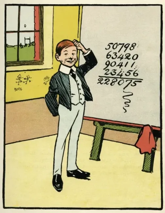 Framed Print : Schoolboy with Maths Framed Print : Schoolboy with Maths