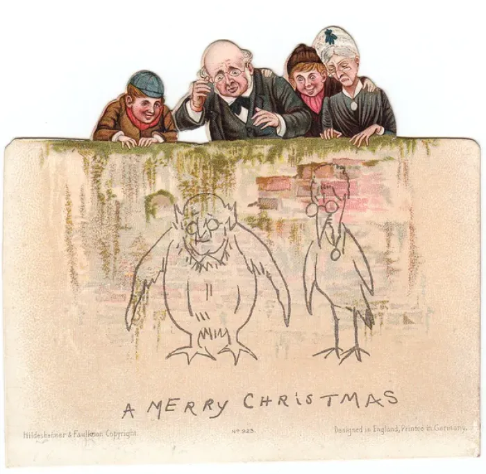 Framed Print : Schoolboys and teachers on a Christmas card Framed Print : Schoolboys and teachers on a Christmas card