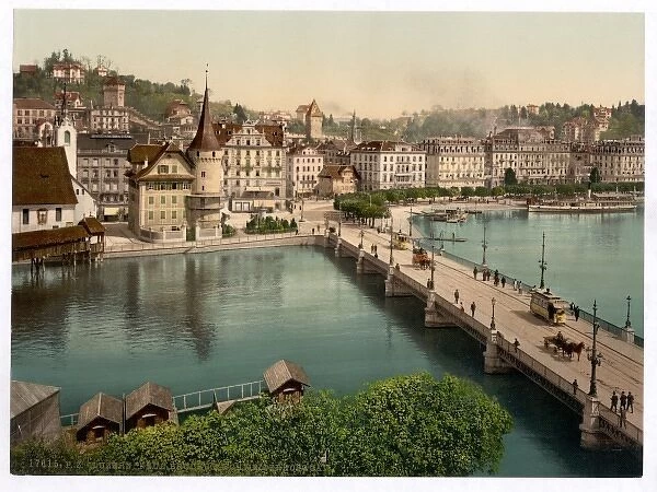 The Schweizerhof Quay, and New Bridge, Lucerne, Switzerland