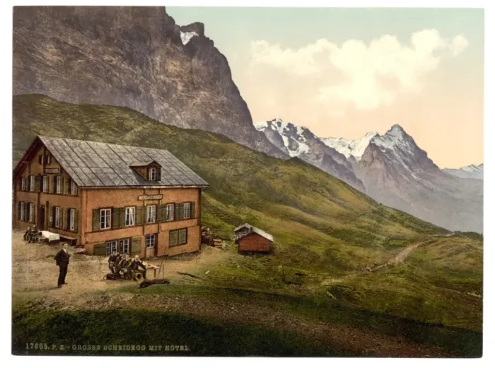 Framed Print : Schynige Platte, Grosse and hotel, Bernese Oberland, Switzer Framed Print : Schynige Platte, Grosse and hotel, Bernese Oberland, Switzer