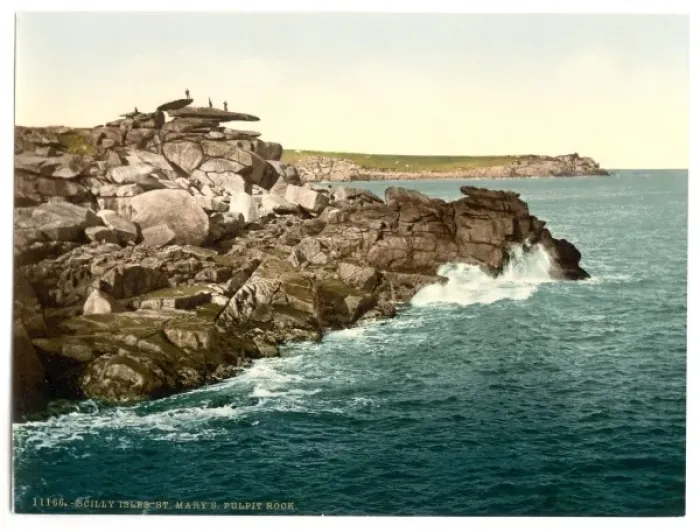 Framed Print : Scilly Isles, St. Marys Pulpit Rock, Cornwall, England Framed Print : Scilly Isles, St. Marys Pulpit Rock, Cornwall, England