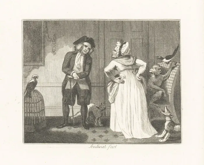Framed Print : The Scold and the Parrot Framed Print : The Scold and the Parrot