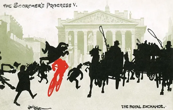 Framed Print : Scorchers Progress - Royal Exchange - Errant city cyclist Framed Print : Scorchers Progress - Royal Exchange - Errant city cyclist