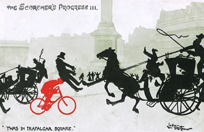 Framed Print : Scorchers Progress - Trafalgar Square - Errant city cyclist Framed Print : Scorchers Progress - Trafalgar Square - Errant city cyclist