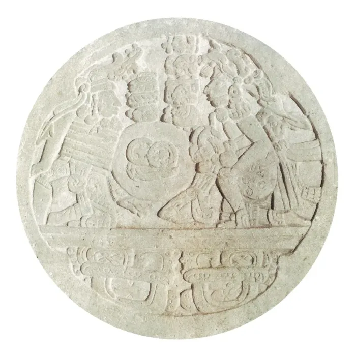 Framed Print : Scoreboards in volcanic tuff (diameter 73cm) intended