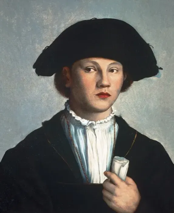 Framed Print : SCOREL, Jan van (1495-1562). Portrait of a young Framed Print : SCOREL, Jan van (1495-1562). Portrait of a young