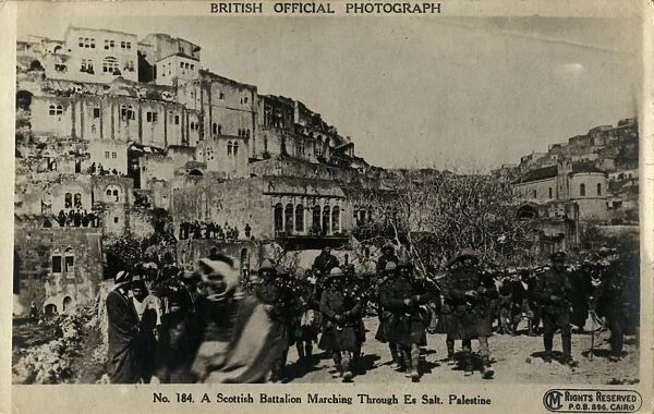 Scots Battalion at Es Salt, Palestine, WW1