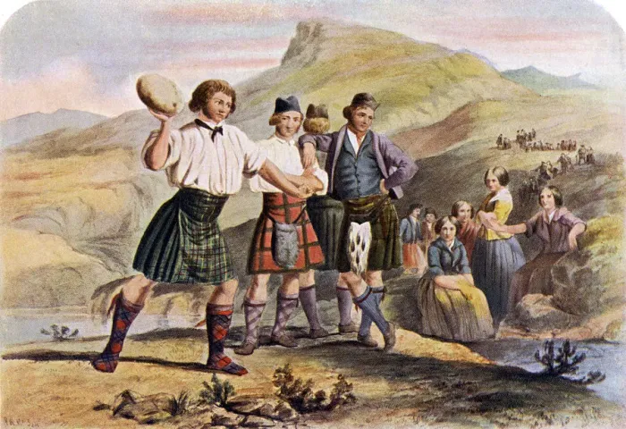 Framed Print : SCOTS STONE THROWING Framed Print : SCOTS STONE THROWING