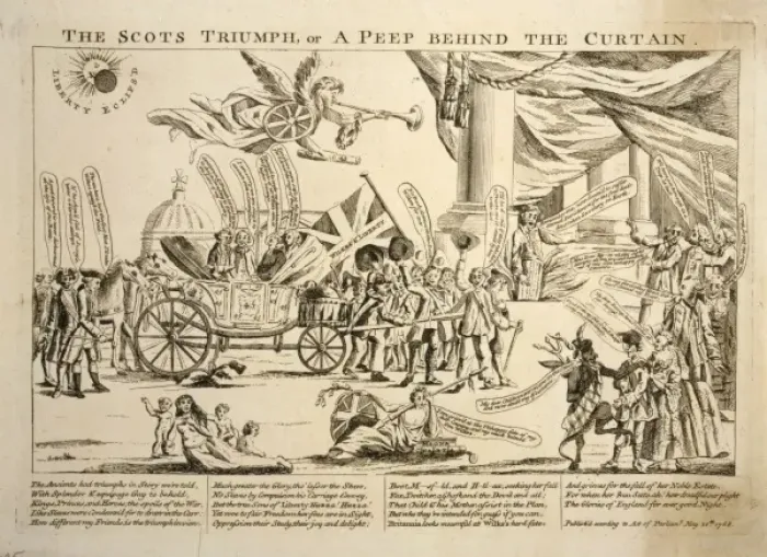 Framed Print : The Scots triumph, or a peep behind the curtain Framed Print : The Scots triumph, or a peep behind the curtain
