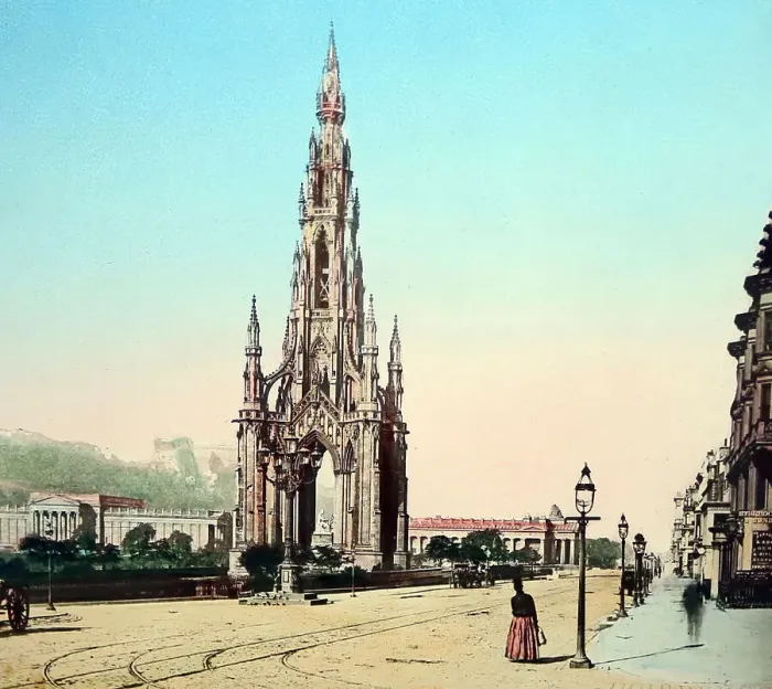 Framed Print : Scott Monument, Princes Street, Edinburgh, Victorian period Framed Print : Scott Monument, Princes Street, Edinburgh, Victorian period