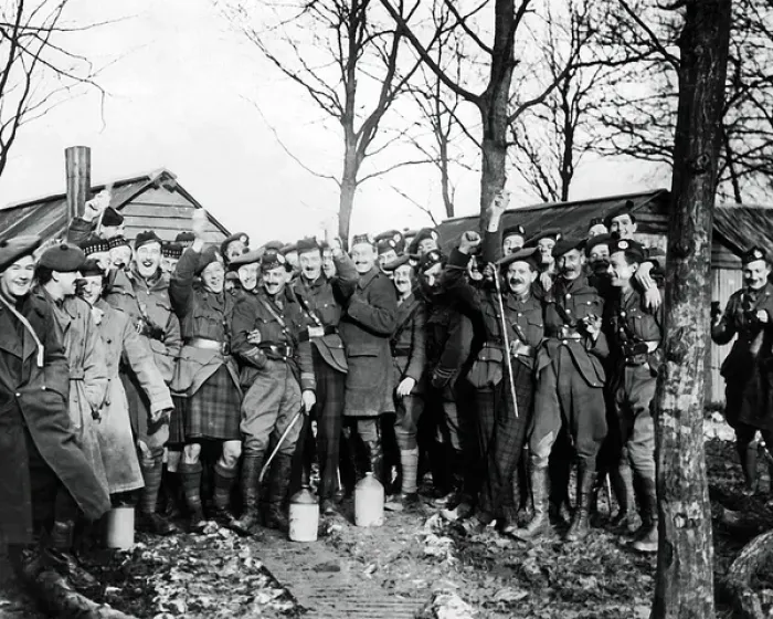 Framed Print : Scottish officers celebrate New Years Day, WW1 Framed Print : Scottish officers celebrate New Years Day, WW1