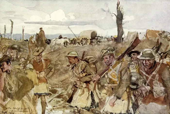 Framed Print : Scottish troops at Contalmaison, France, WW1 Framed Print : Scottish troops at Contalmaison, France, WW1