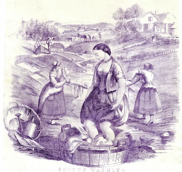 Framed Print : Scottish women washing clothes in the open air Framed Print : Scottish women washing clothes in the open air