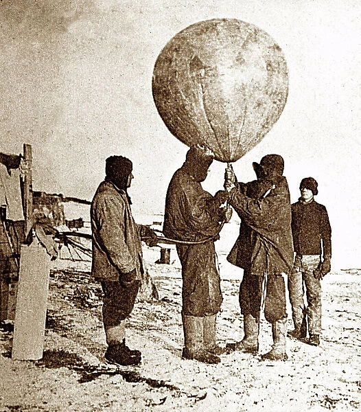 Scott's Antarctic Expedition Simpson launch weather balloon
