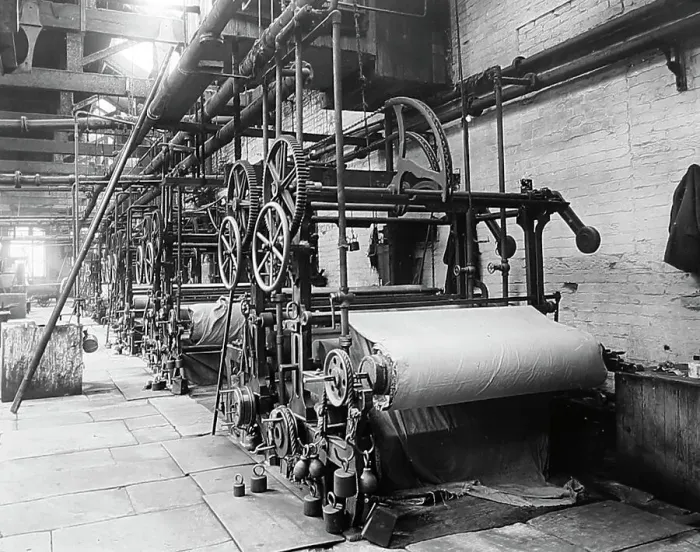 Framed Print : Scouring cloth in a woollen mill in Bradford Framed Print : Scouring cloth in a woollen mill in Bradford