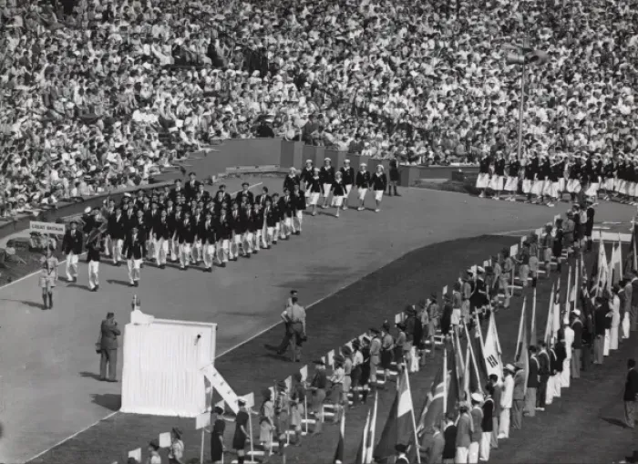 Framed Print : Scout leading Britain at the 1948 London Olympics Framed Print : Scout leading Britain at the 1948 London Olympics
